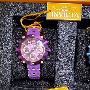 Invicta Sea Spider Lady 42205 – 38 mm Purple + Gold Chronograph, 100 m Quartz
